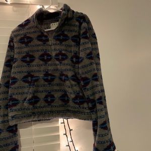 Cropped fuzzy pull over